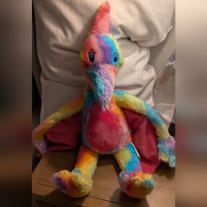 ​Vtg 2012 Build-A-Bear Rainbow Pterodactyl Dinosaur Plush - Rare Retired BAB